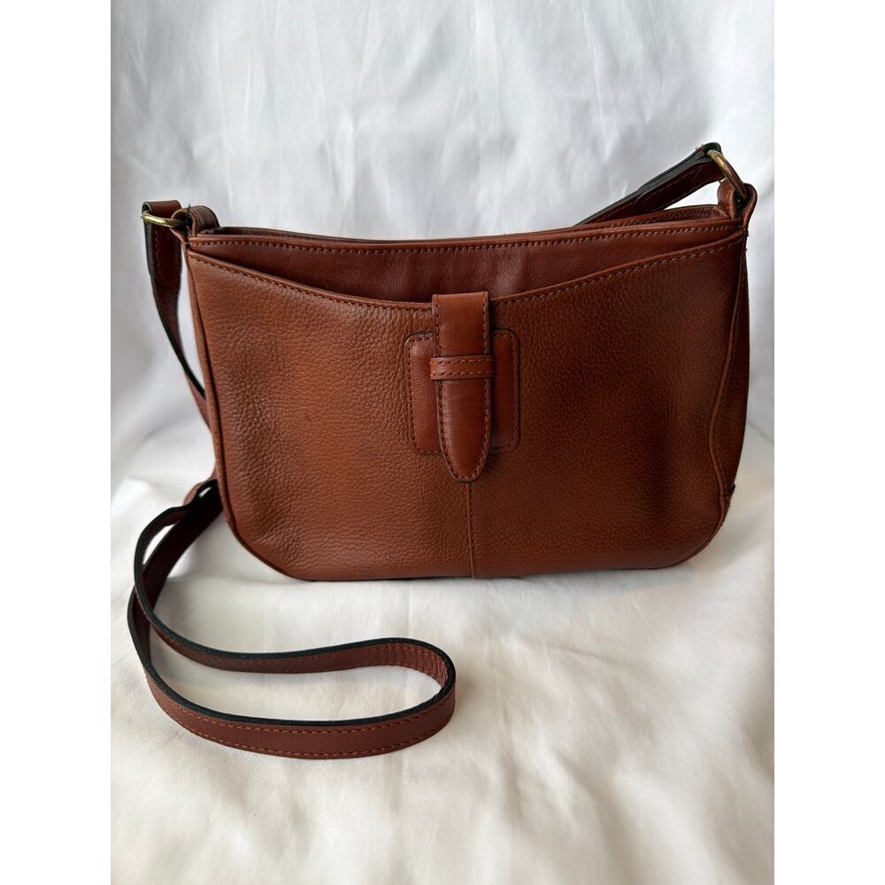 Vintage Liz Claiborne Leather Co. Brown Leather Handbag Pebbled Leather